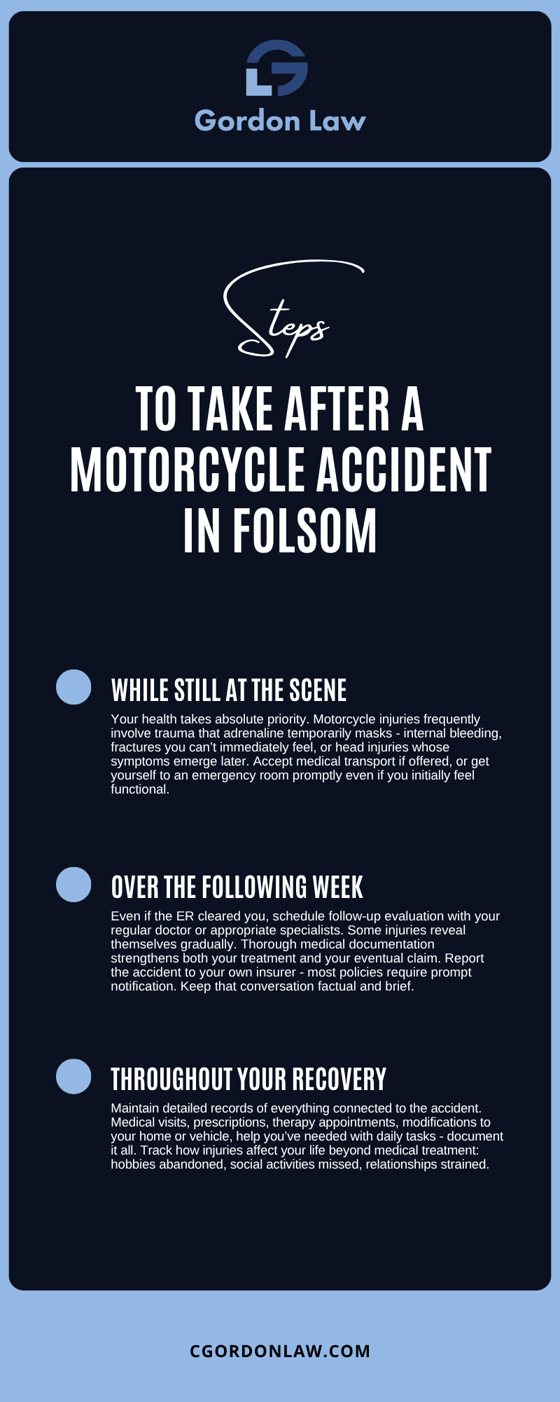 To Take After A Motorcycle Accident In Folsom Infographic
